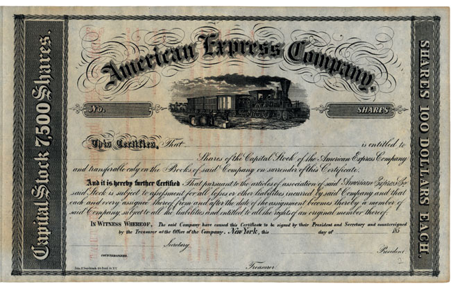 HWPH AG Historic stock certificates American Express