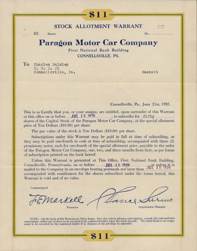 Paragon Motor Car Company