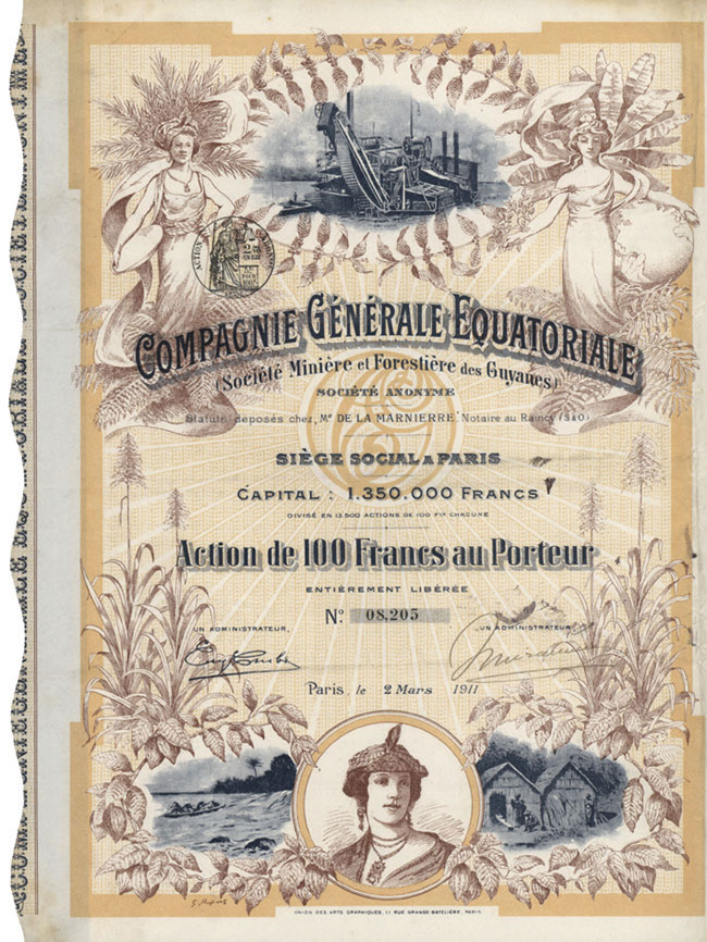 Compagnie Generale Equatoriale (Soc. Miniere et Forestiere des Guyanes ) Société Anonyme