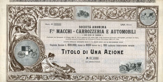 Societá Anonima F.lli Macchi - Carrozzeria e Automobili