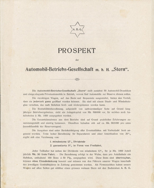 Automobil-Betriebs-Gesellsschaft m. b. H. "Stern"