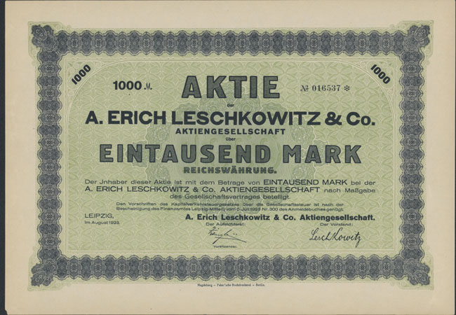 A. Erich Leschkowitz & Co. AG 