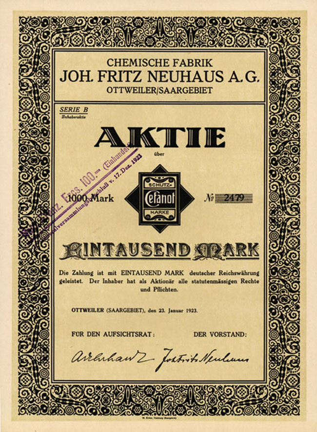 Chemische Fabrik Joh. Fritz Neuhaus AG 