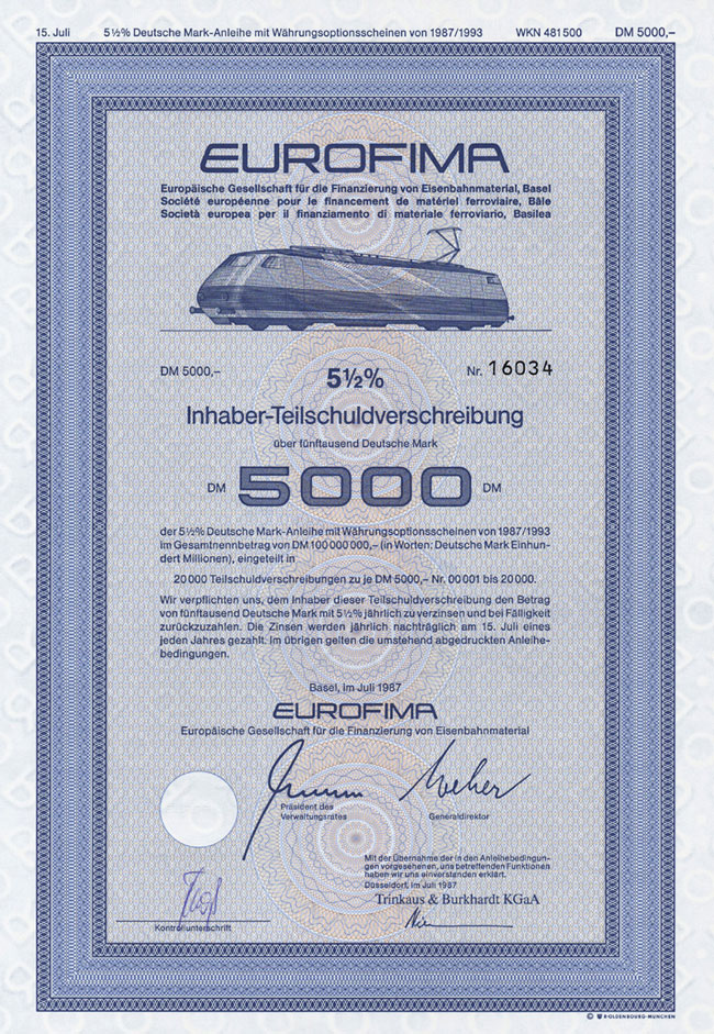 Eurofima - Europäische Gesellschaft für die Finanzierung von Eisenbahnmaterial