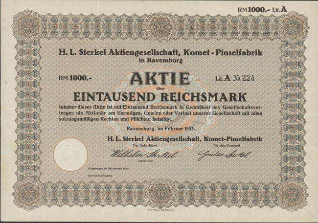 H. L. Sterkel Aktiengesellschaft, Komet-Pinselfabrik