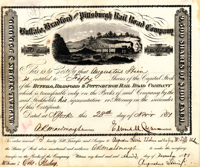 Buffalo Bradford and Pittsburgh Rail Road Company 