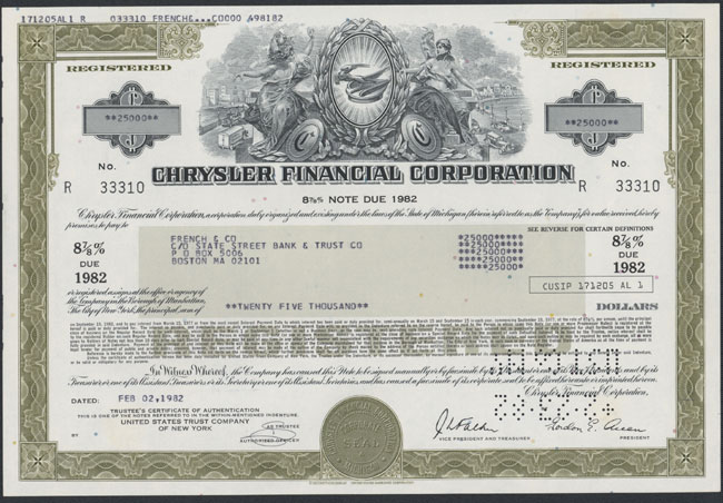 Chrysler Financial Corporation [2 Stück]