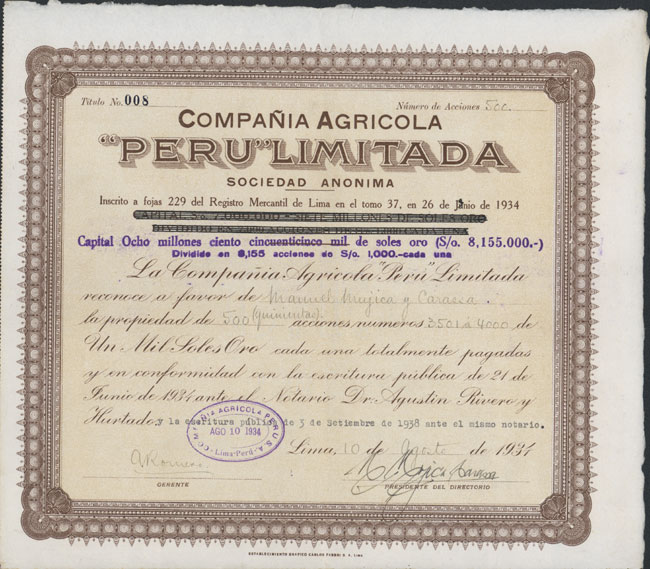 Compañia Agricola "Peru" Limitada