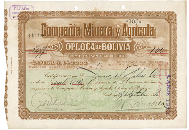 Compañia Minera y Agricola Oploca de Bolivia