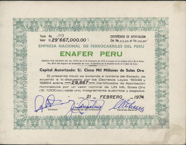 Empresa Nacional de Ferrocarriles del Peru (Enafer Peru)