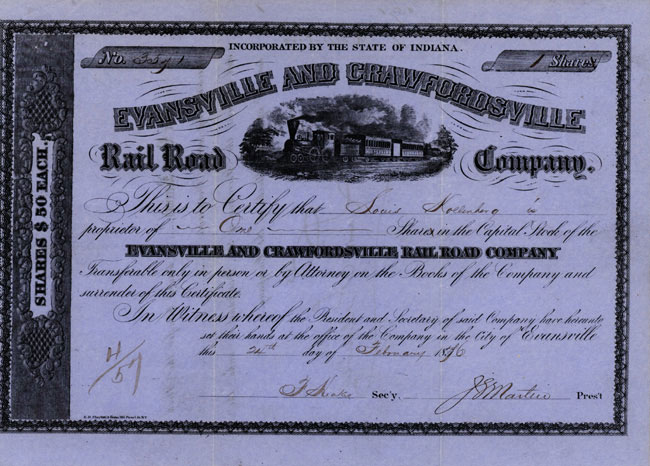 Evansville and Crawfordsville Rail Road Company 