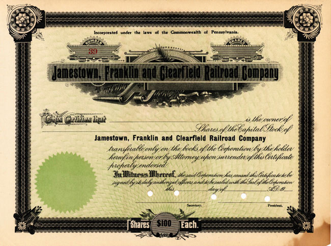 Jamestown Franklin and Clearfield Railroad Company 