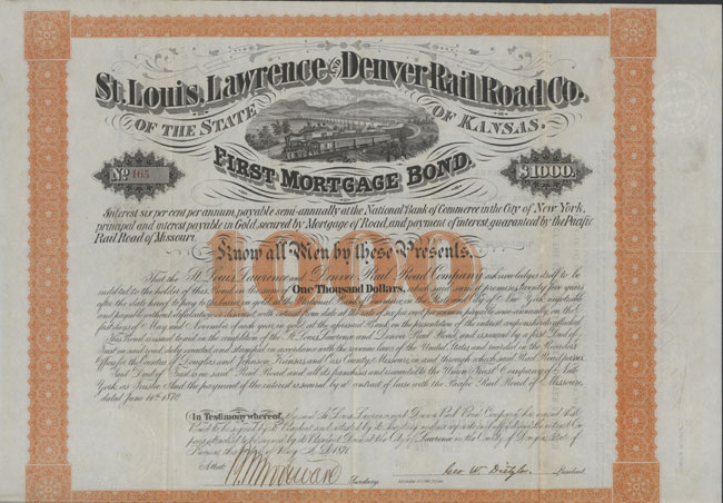 St. Louis Lawrence & Denver Rail Road Company (of the State of Kansas)
