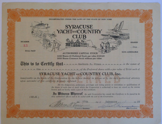 Syracuse Yacht and Country Club Inc.