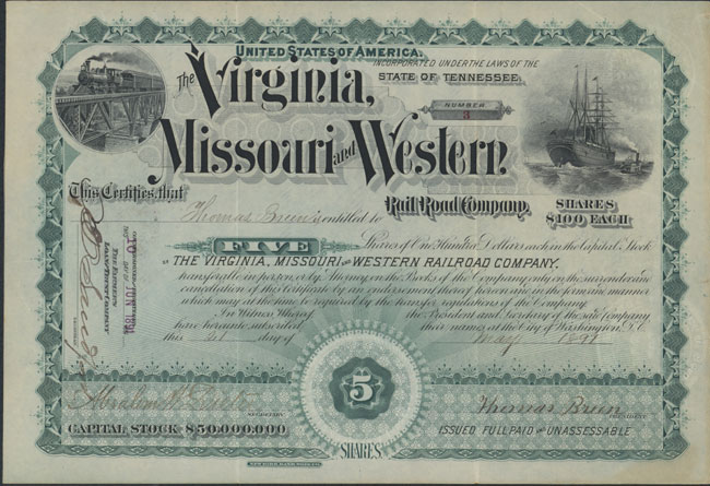 Virginia, Missouri and Western Rail Road Company