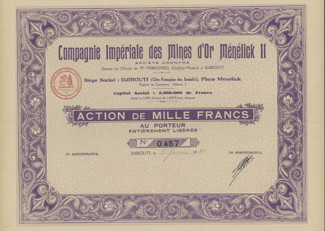Compagnie Impériale des Mines d'Or Ménélick II S. A.