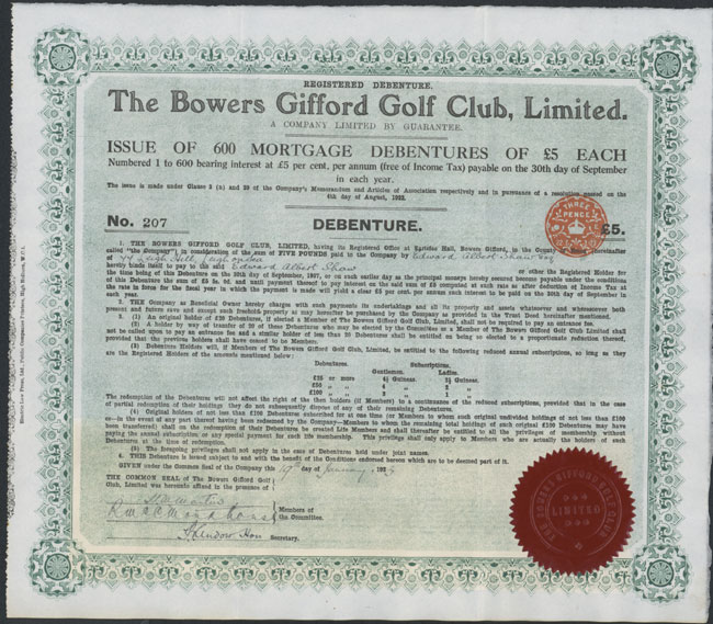 Bowers Gifford Golf Club, Limited