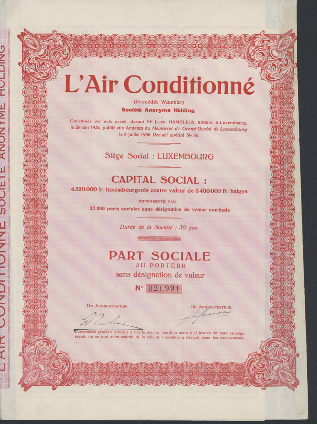 L'Air Conditionné (Procédés Wautelet)