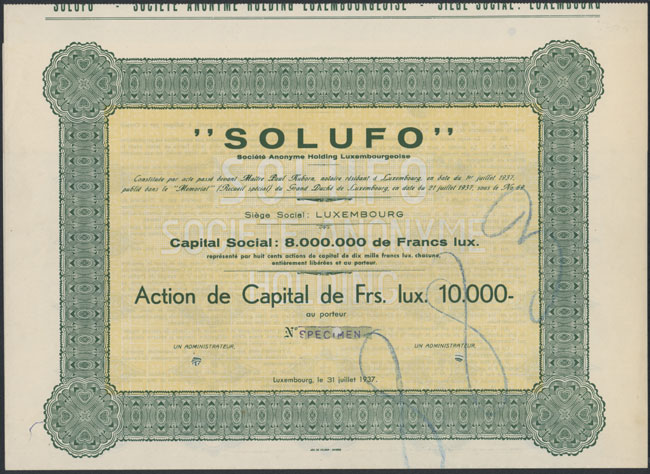 "SOLUFO" Société Anonyme Holding Luxembourgeoise