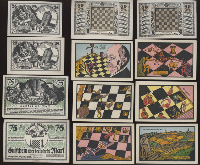 Stroebeck  komplette Serien mit Schachmotiven [12 Geldscheine]