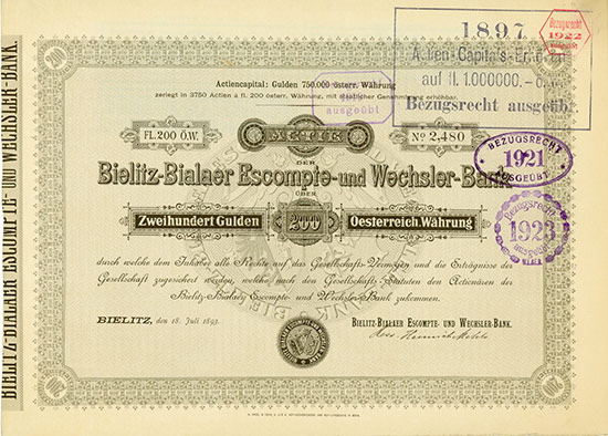 Bielitz-Bialaer Escompte- und Wechsler-Bank