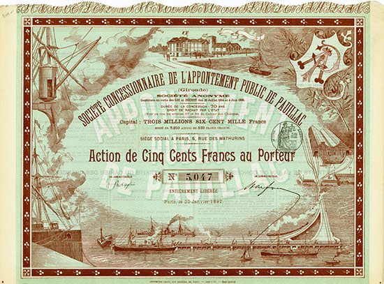 Société Concessionnaire de l'Appontement Public de Pauillac (Gironde) Société Anonyme