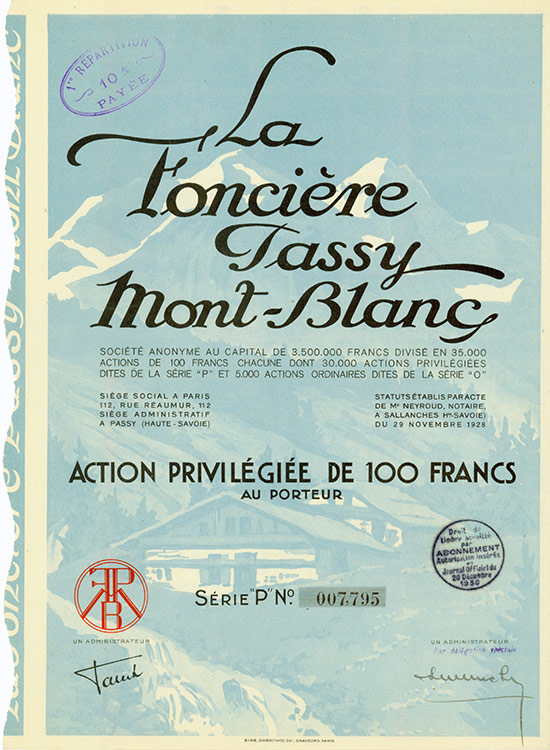 La Foncière Passy Mont-Blanc Société Anonyme