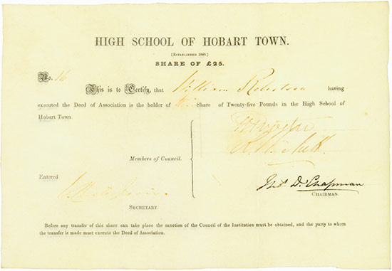 High School of Hobart Town