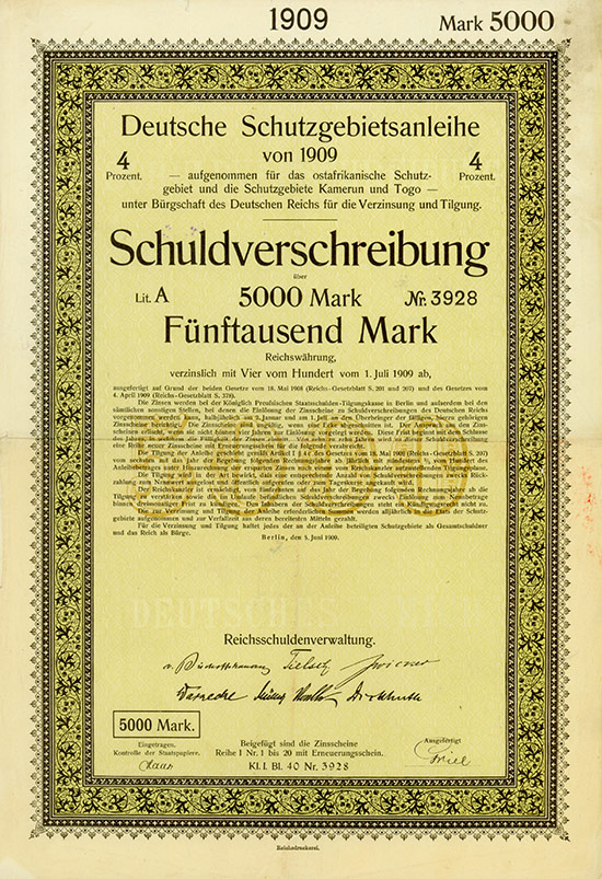 Deutsche Schutzgebietsanleihe von 1909