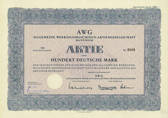 AWG Allgemeine Werkzeugmaschinen-AG [MULTIAUKTION 2]