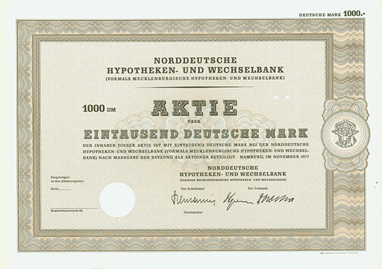 Norddeutsche Hypotheken- und Wechselbank (vormals Mecklenburgische Hypotheken- und Wechselbank)