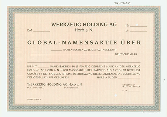 Werkzeug Holding AG Horb a. N.