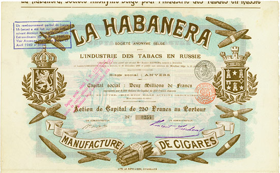 La Habanera Société Anonyme Belge pour l'Industrie des Tabacs en Russie