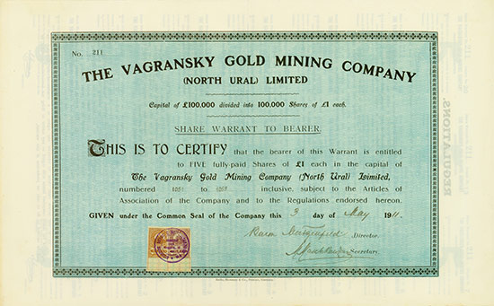 Vagransky Gold Mining Company (North Ural) Limited