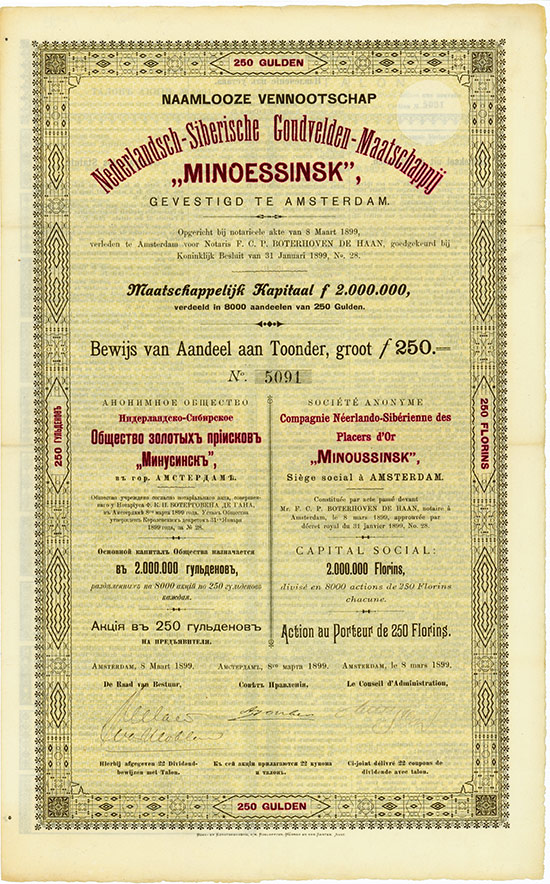 Nederlandsch-Siberische Goudvelden-Maatschappij “Minoessinsk