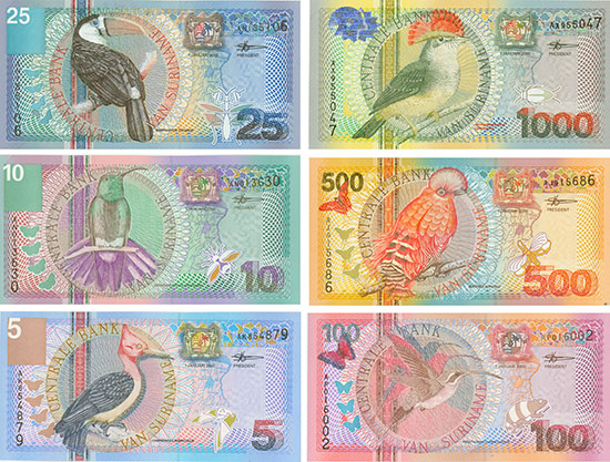 Suriname - Centrale Bank van Suriname - Pick 146, 147, 148, 149, 150, 151 [6 Stück]