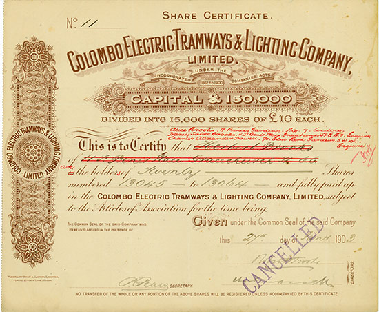 Colombo Electric Tramways & Lightning Company, Limited