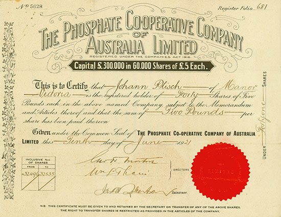 Phosphatre Cooperative Company of Australia Limited