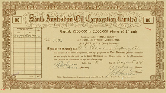 South Australian Oil Corporation Limited