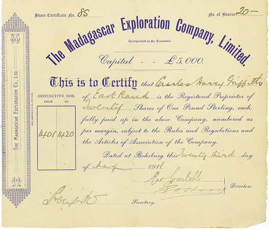 Madagascar Exploration Company, Limited