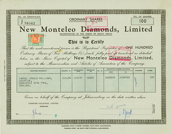 New Monteleo Diamonds, Limited
