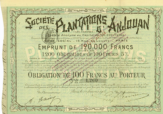 Société des Plantations d'Anjouan (Iles Comores)