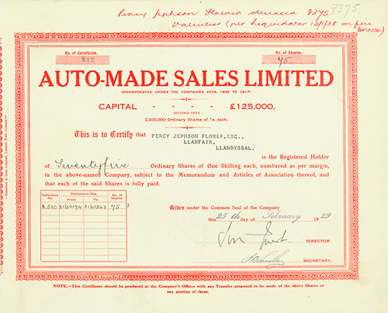 Auto-Made Sales Limited