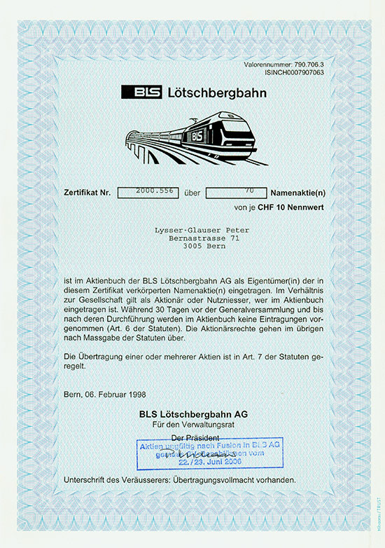 BLS Lötschbergbahn AG