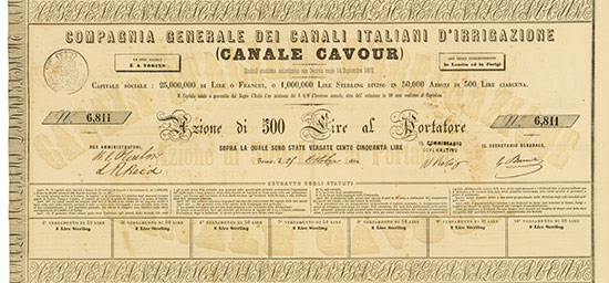 Compagnia Generale dei Canali Italiani d’Irrigazione (Canale Cavour) / Italian Irrigation Canal Company (Cavour Canal)