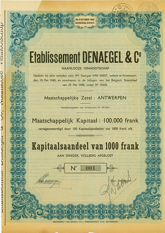 Etablissement Denaegel & Co. Naamlooze Vennootschap