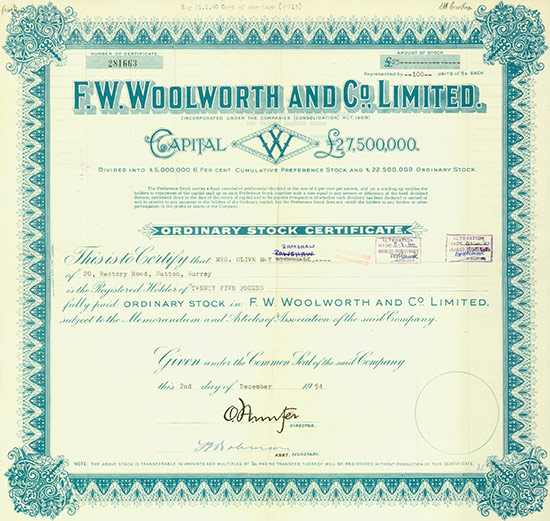 F. W. Woolworth and Co. Limited