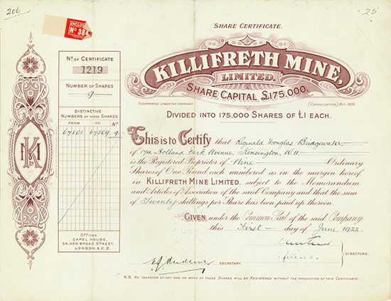 Killifreth Mine, Limited