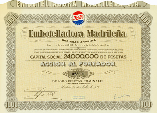 Pepsi-Cola Embotelladora Madrileña Sociedad Anónima