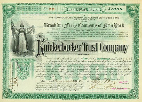 Brooklyn Ferry Company of New York - Knickerbocker Trust Company
